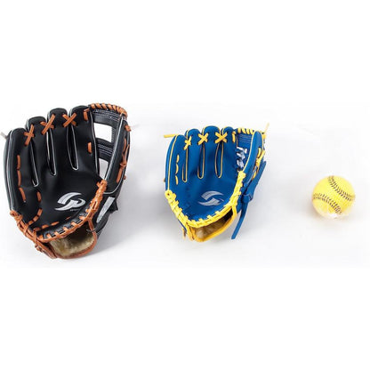 [GP] 野球 グローブ 親子セット (大人用 11.5インチ黒 / 子供用9インチ青)  やわらかボール付