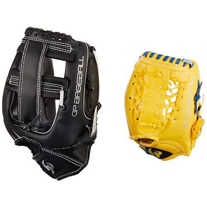 [GP] 野球 グローブ 親子セット ( 大人用 11.5インチ黒/子供用9インチ黄色) テニスボール・野球ボール付