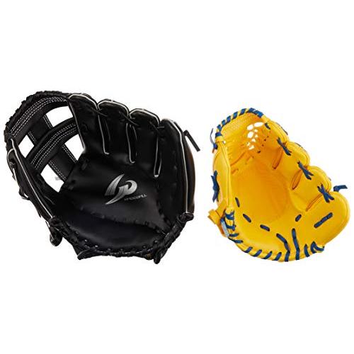 [GP] 野球 グローブ 親子セット ( 大人用 11.5インチ黒/子供用9インチ黄色) テニスボール・野球ボール付