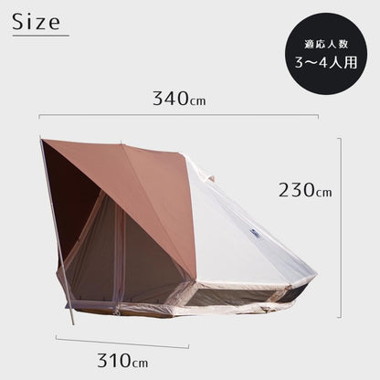 [ニュートラル アウトドア] ゲルテント GTテント3.0 NT-TE41 (3～4人用) 多面体デザイン タープ ボトムシート付き 高通気性