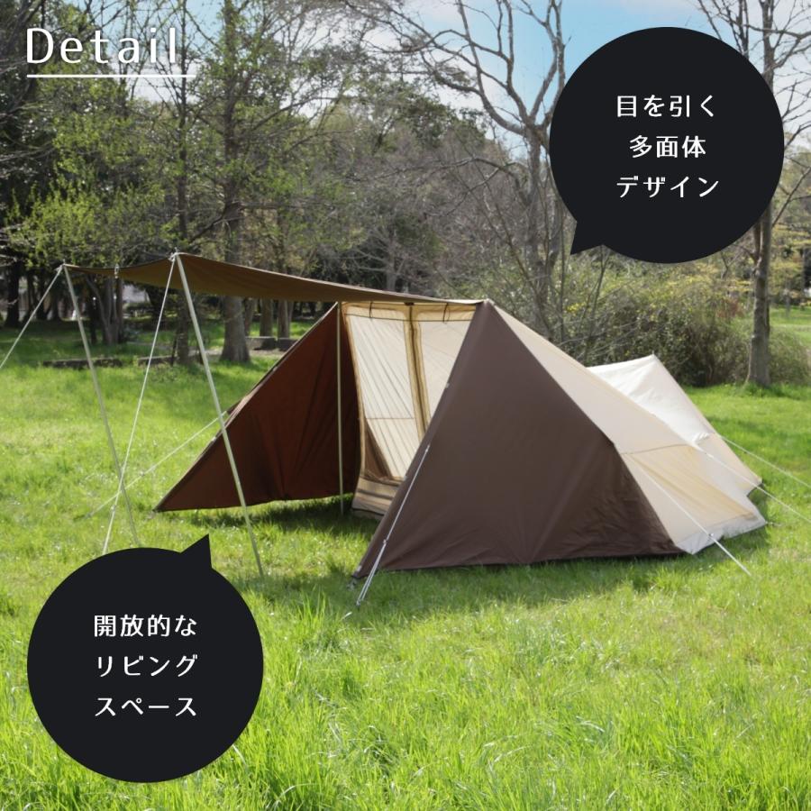 [ニュートラル アウトドア] ドームテント GLテント 3.0 NT-TE42 (3～4人用)  多面体デザイン タープ ボトムシート付き 高通気性