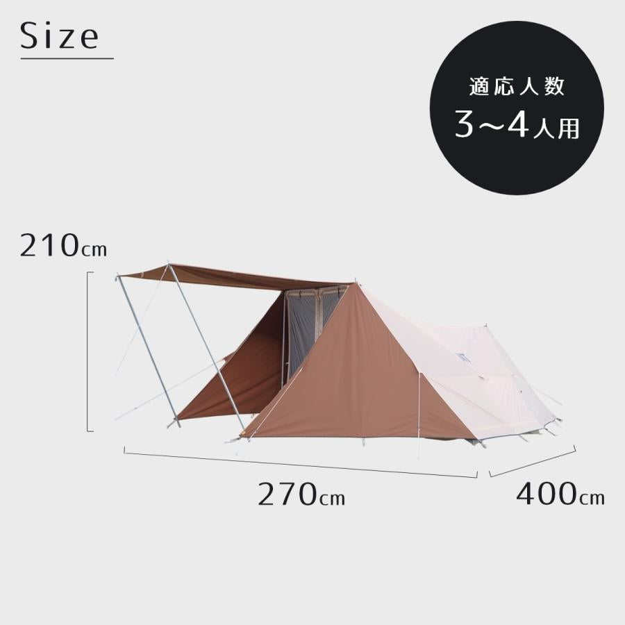 [ニュートラル アウトドア] ドームテント GLテント 3.0 NT-TE42 (3～4人用)  多面体デザイン タープ ボトムシート付き 高通気性
