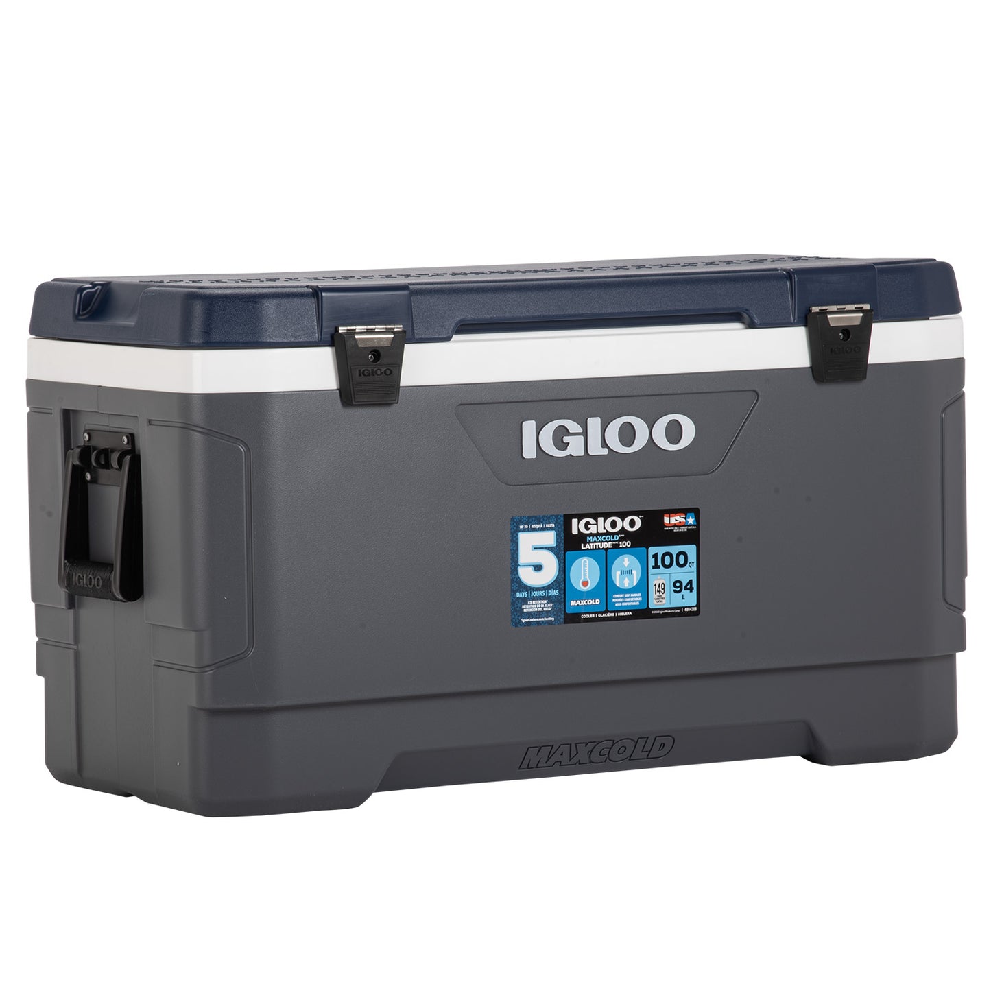 [イグルー] 大型 クーラーボックス 95L MAXCOLD LATITUDE 100 マックスコールド ラティチュード 100 00050003 / グレー ネイビー
