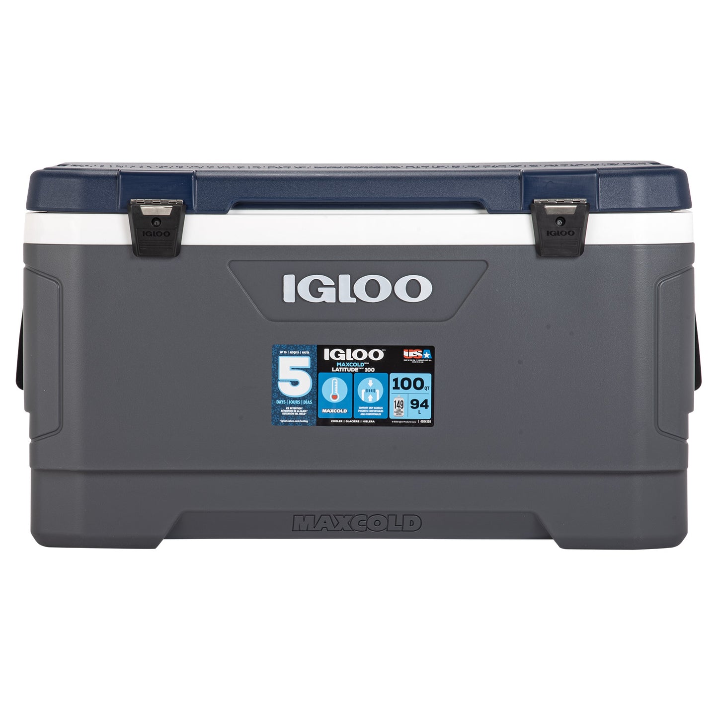 [イグルー] 大型 クーラーボックス 95L MAXCOLD LATITUDE 100 マックスコールド ラティチュード 100 00050003 / グレー ネイビー